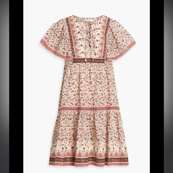 SEA Ivette Tiered Printed Cotton Mini Dress - Picture 3 of 6